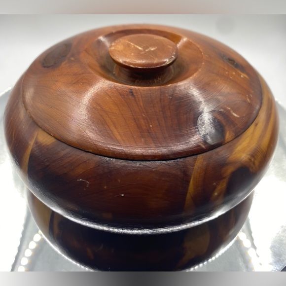 Lathed Wooden Bowl Trinket Dish Vintage - Picture 1 of 8